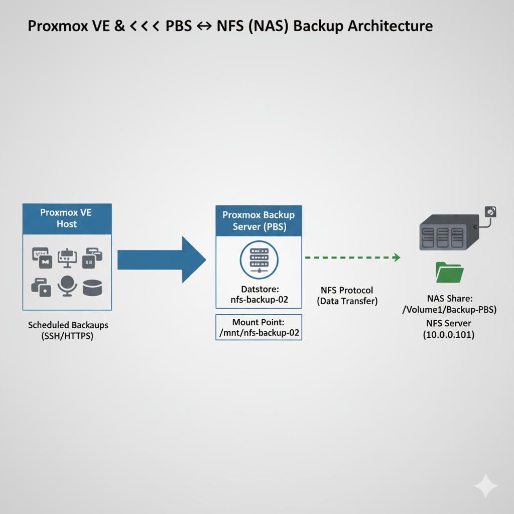 💾 Intégrer un Datastore NFS (NAS) dans Proxmox Backup Server (PBS)